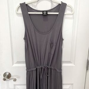 Bobeau gray drawstring waist maxi dress